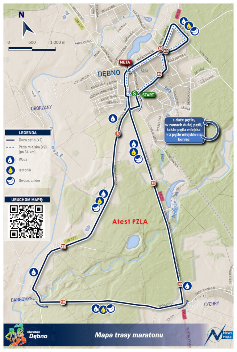 Trasa Maratonu Dębno Maraton Dębno